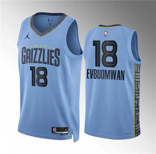 Men%27s Memphis Grizzlies #18 Tosan Evbuomwan Blue Statement Edition Stitched Jersey Dzhi